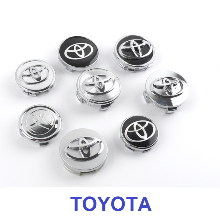 Logo chụp mâm, ốp vành la zăng bánh xe ô tô Toyota, đường kính 62MM