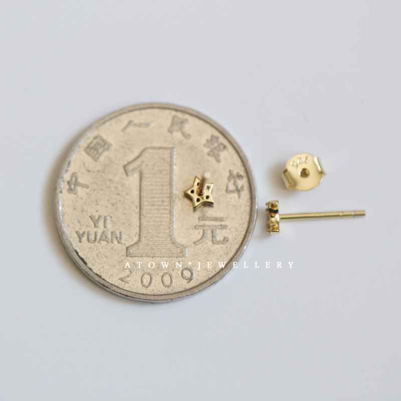 Bông Tai Mạ Bạc 925 Hình Trăng Sao Đính Đá zircon Đơn Giản Cho Nữ