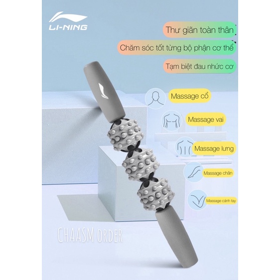 Gậy tập/ thanh lăn cầm tay Li-Ning/ con lăn Lining massage thư giãn cơ sâu toàn thân Li-Ning SẴN