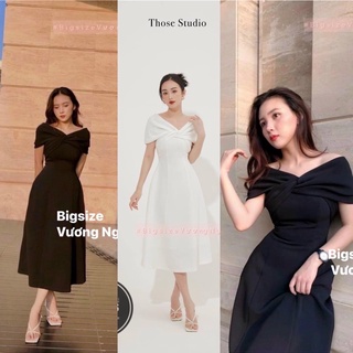 Đầm trể vai đen bigsize 1306