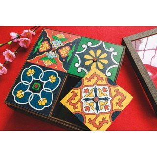 Hộp mứt tết vintage - Lịch tết 2021