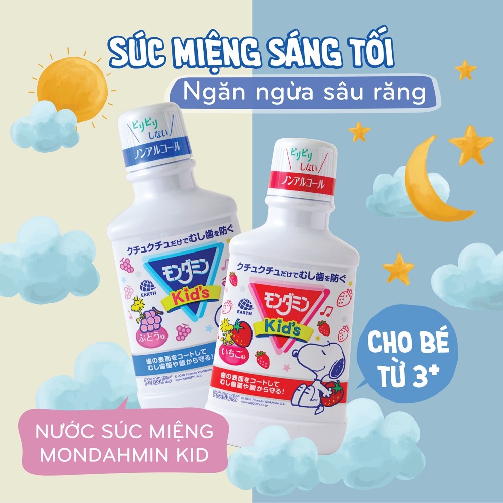 [Tặng Quà] Nước Súc Miệng Mondahmin Kid Dành Cho Trẻ Từ 3 Tuổi Hương Nho (250ml)