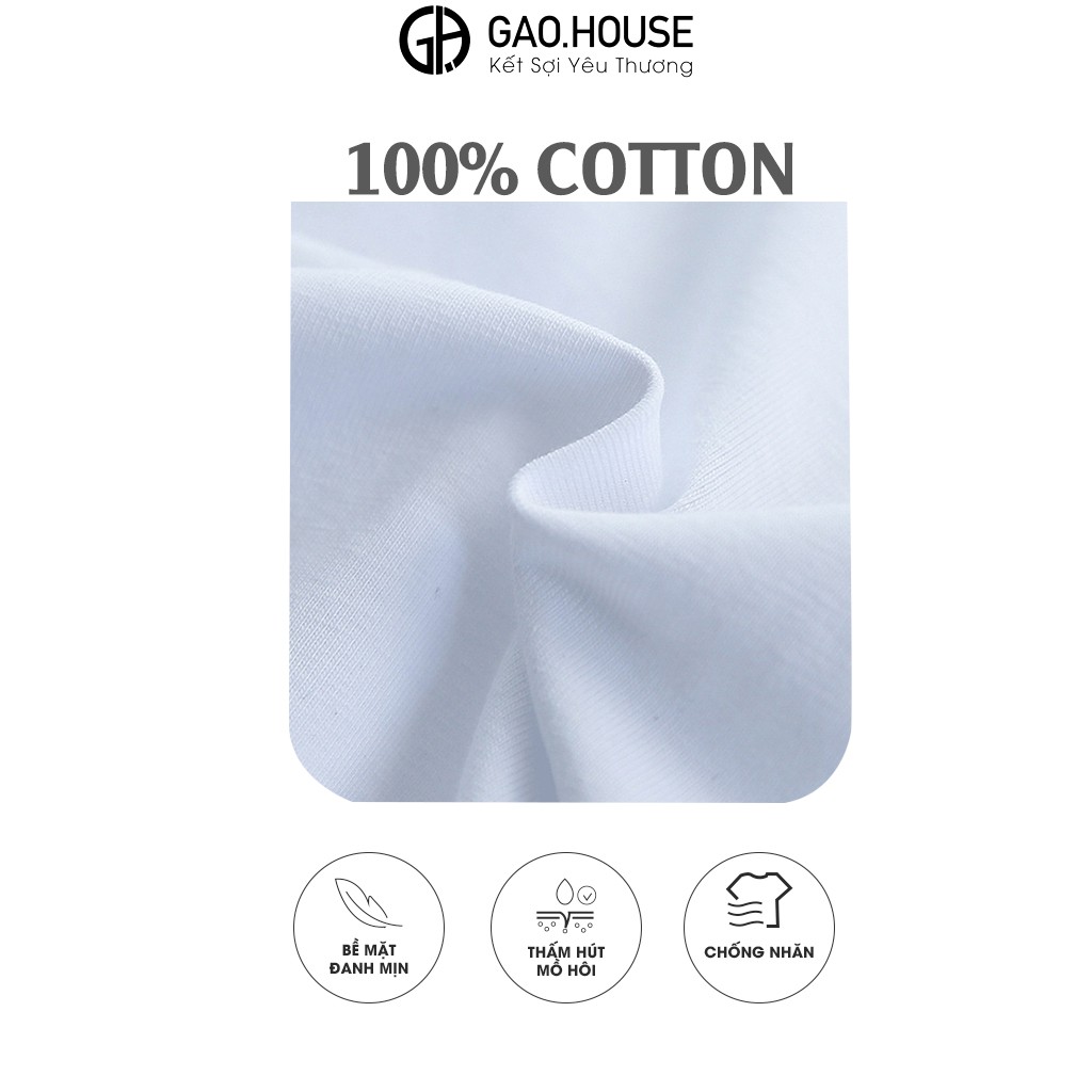 [Mã BMLT30 giảm đến 30K đơn 299K] Áo thun Gạo House cotton 4 chiều cổ tròn cộc tay Mr Bone cho bé trai -T25