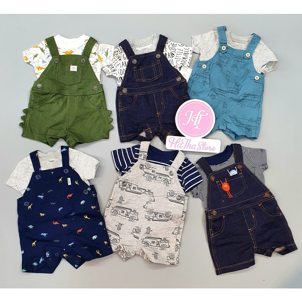 Set C'4RT£R yếm và áo thun cho bé trai