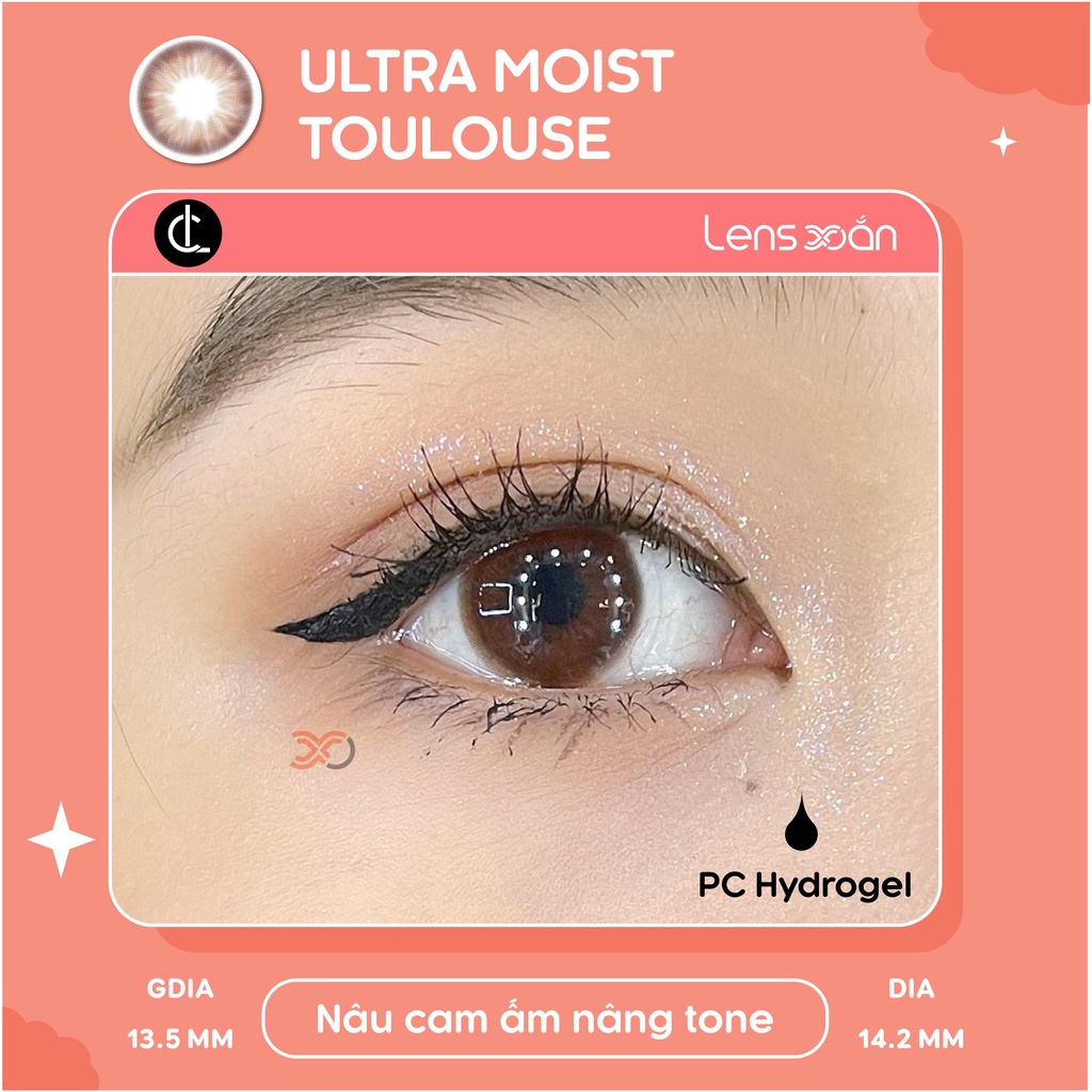 KÍNH ÁP TRÒNG CAO CẤP SIESTA ULTRA MOIST TOULOUSE ( PC HYDROGEL)- COLORCL : LENS NÂU CAM NÂNG TONE MẮT ẤM ÁP | LENS XOẮN