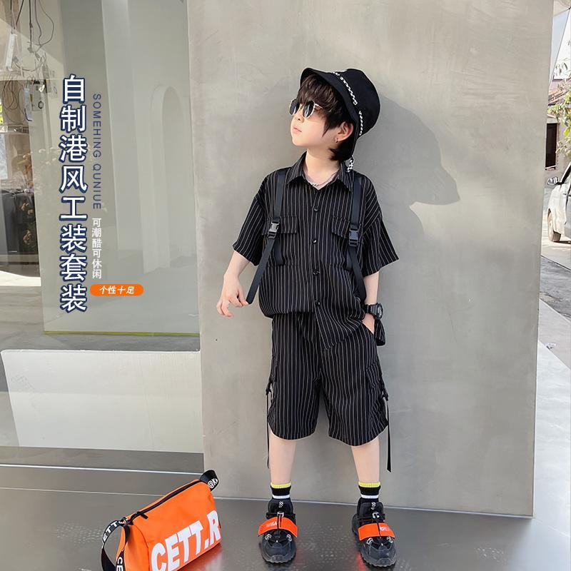 Set Áo Sơ Mi Tay Ngắn Và Quần Short Thời Trang Mùa Hè Cho Bé Trai