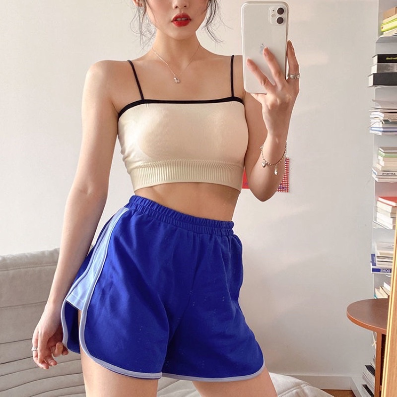 Áo Bra Nữ Thun 2 Dây Có Mút Ngực Gam Màu Pastel Quyến Rũ 388.