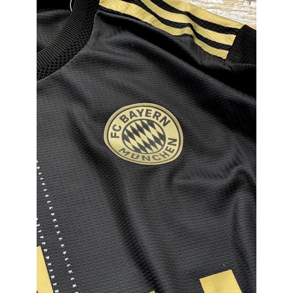 Áo bóng đá phiên bản cận hãng logo cao su non clb bayern màu đen mùa giải 2021-2022
