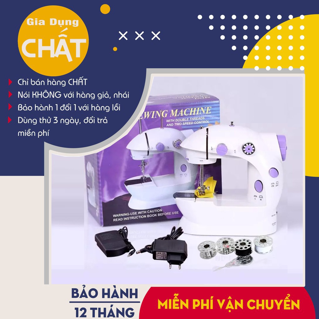 Máy may mini gia đình tiện dụng, máy khâu mini cao cấp - bảo hành 12 tháng