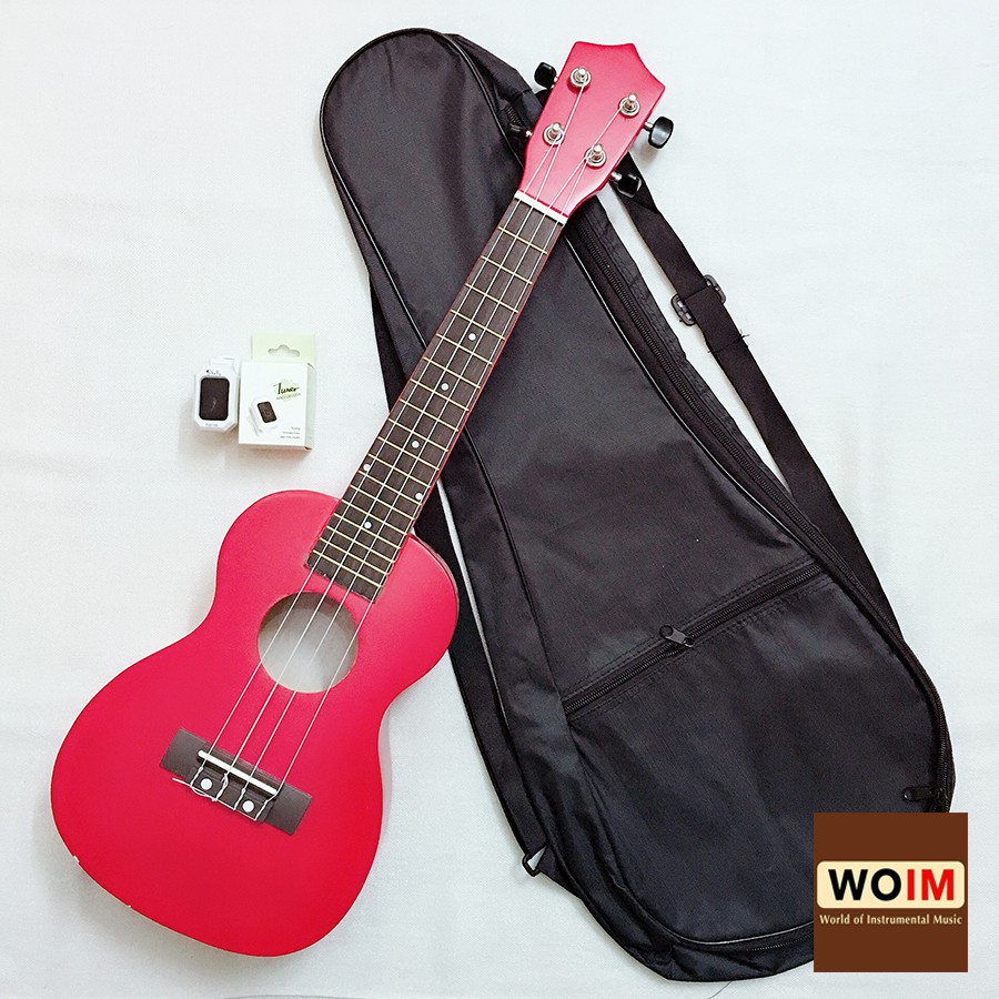 Đàn Ukulele Concert Woim 33A19 Size 23 Tặng Kèm Bao Vải Thời Trang Và Máy Lên Dây Điện Tử (Tuner)