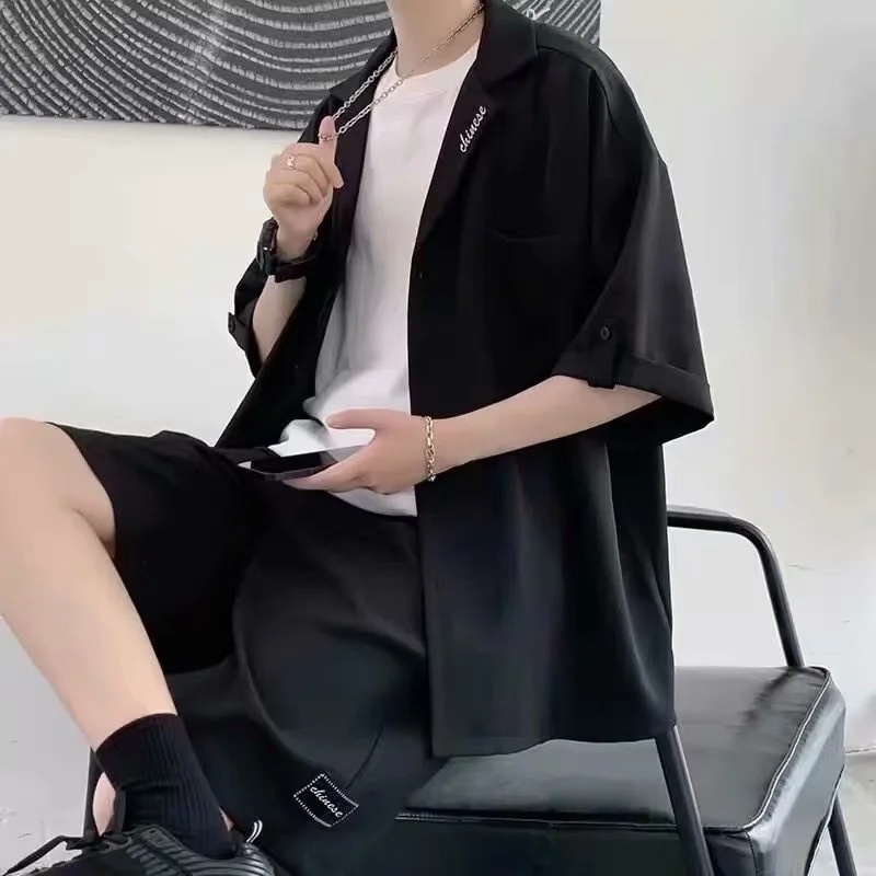 Set Áo Sơ Mi Ngắn Tay + Quần Short Thời Trang Mùa Hè Cho Nam