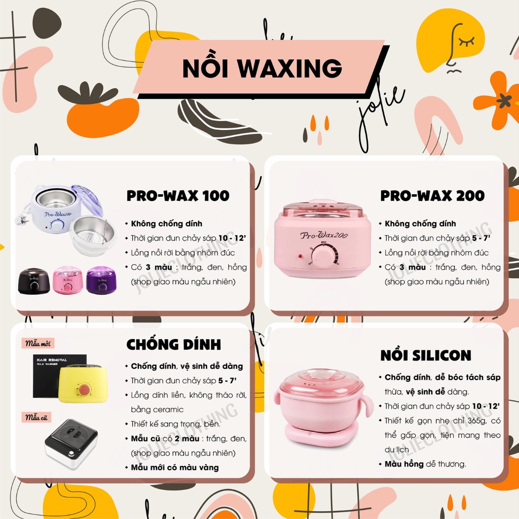 Combo triệt lông sáp wax nóng wax lông, nồi nấu sáp pro wax 100 tặng kèm mỡ trăn nguyên chất