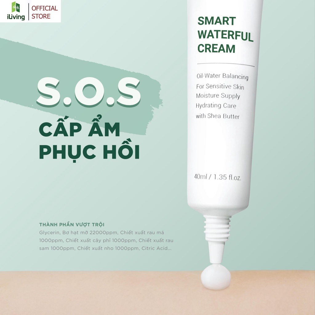 Kem dưỡng ẩm và phục hồi Caryophy Smart Waterful Cream 40ml ILIVING-CARKDM40