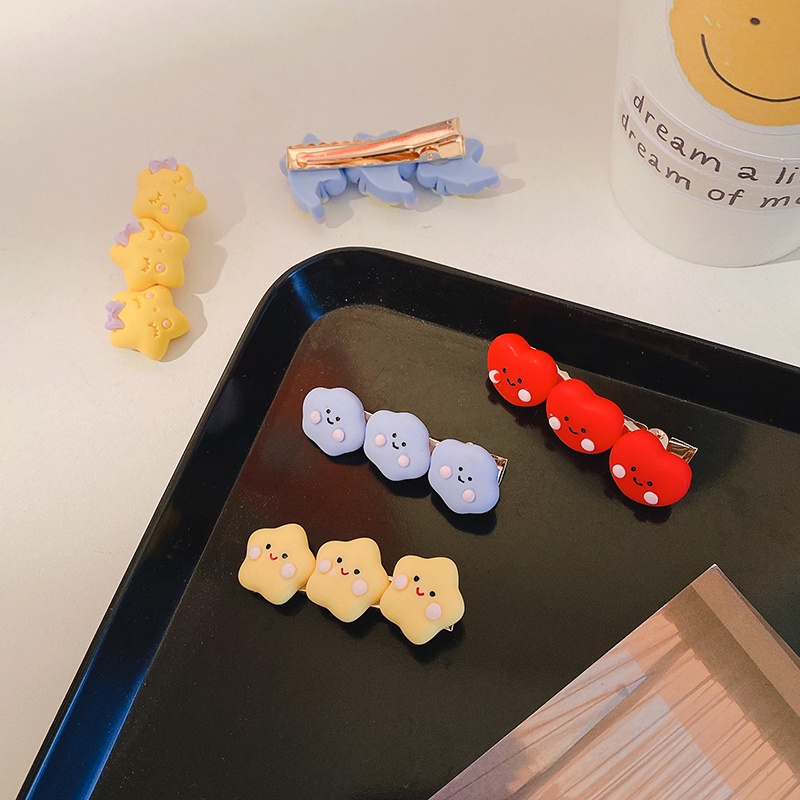 Dễ Thương Kẹp Tóc Hình Ngôi Sao Năm Cánh / Trái Tim Kiểu Hàn Quốc Đơn Giản Xinh