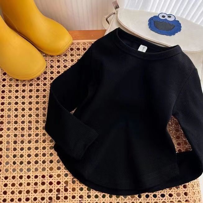 Áo Thun Tay Dài Màu Trơn Thời Trang Mùa Thu 2022 Mới Cho Bé Gái