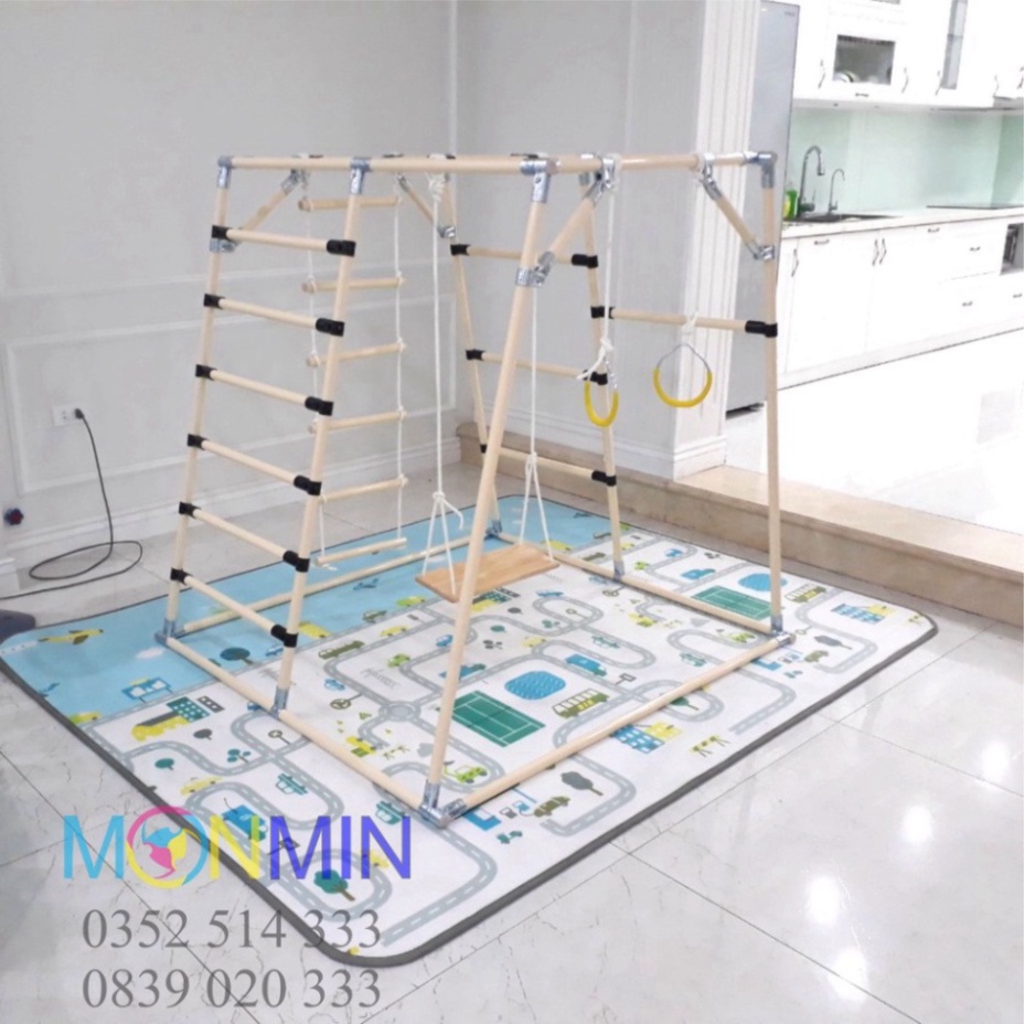 Xà đu đa năng Satech, khung vận động cho bé, hình hộp thang cân, bộ cao 1.35m: Trò chơi 1 3 4 5