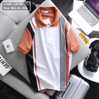 Áo thun sọc Polo nam cổ bẻ
