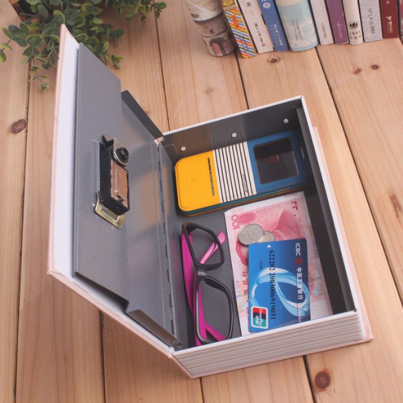 Két sắt mini ngụy trang hình quyển sách nhiều kích thước