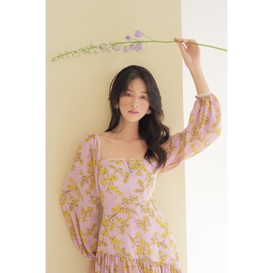 Đầm dài dáng ôm xoè hoạ tiết in hoa Tuscany Dress  - DEVONS STUDIO