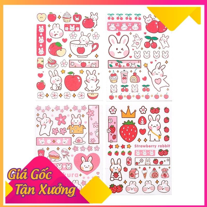 Miếng dán Sticker trang trí sổ tay/điện thoại hình gấu Gummy đáng yêu