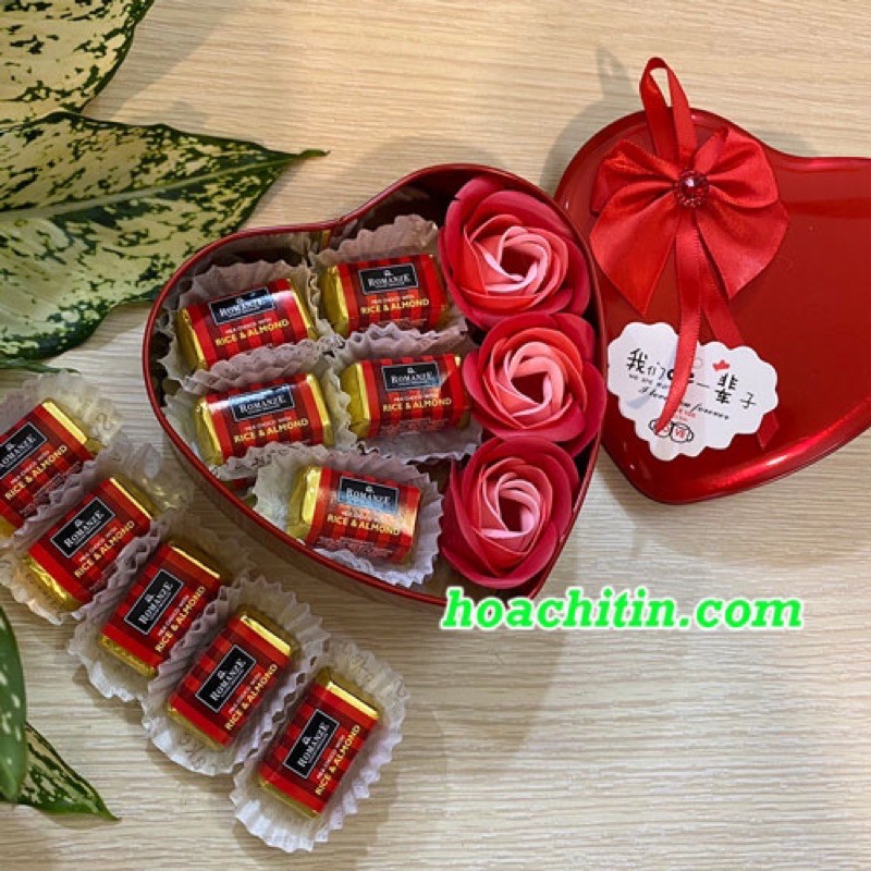 Socola Valentine Trái Tim Hoa Hồng Đỏ