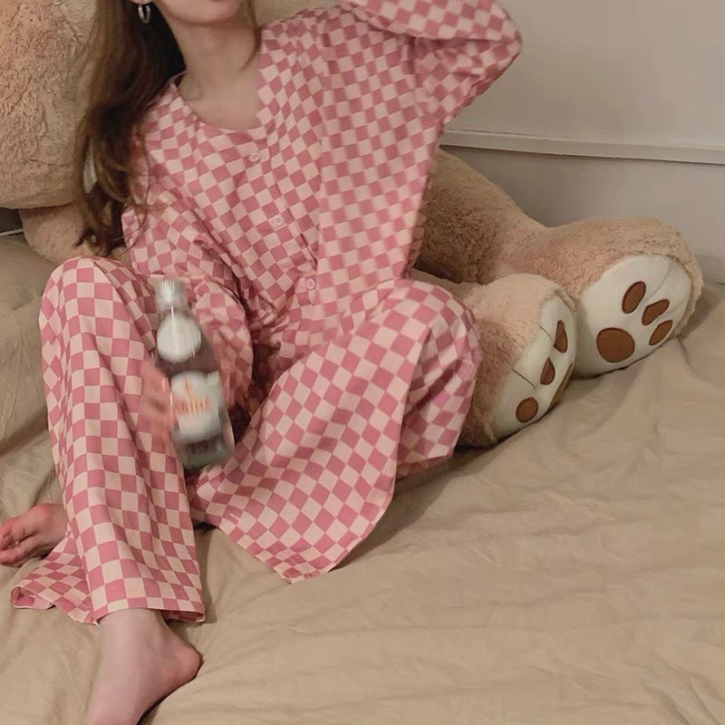 Bộ Đồ Ngủ Tay Dài Kẻ Sọc Xinh Xắn Cho Nữ