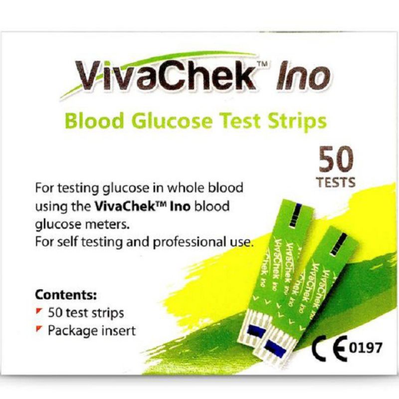 Que thử máy đo đường huyết VivaChek Ino hộp 50 que tặng 50 kim