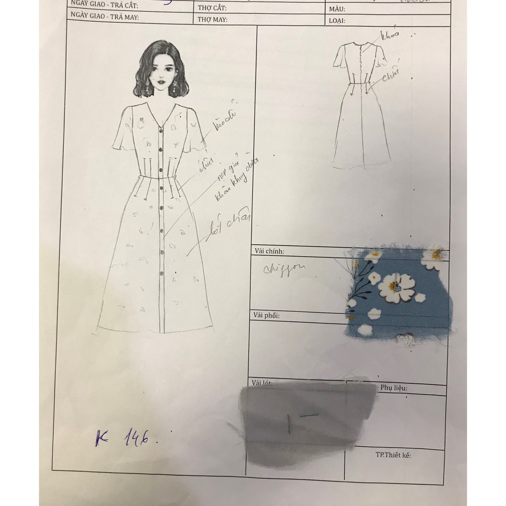 [Freeship] Váy hoa thiết kế cổ V phối hàng cúc giữa, Váy hoa nhí  3 màu Xanh - Vàng - Đen 4 size S M L XL -  e1062 | BigBuy360 - bigbuy360.vn