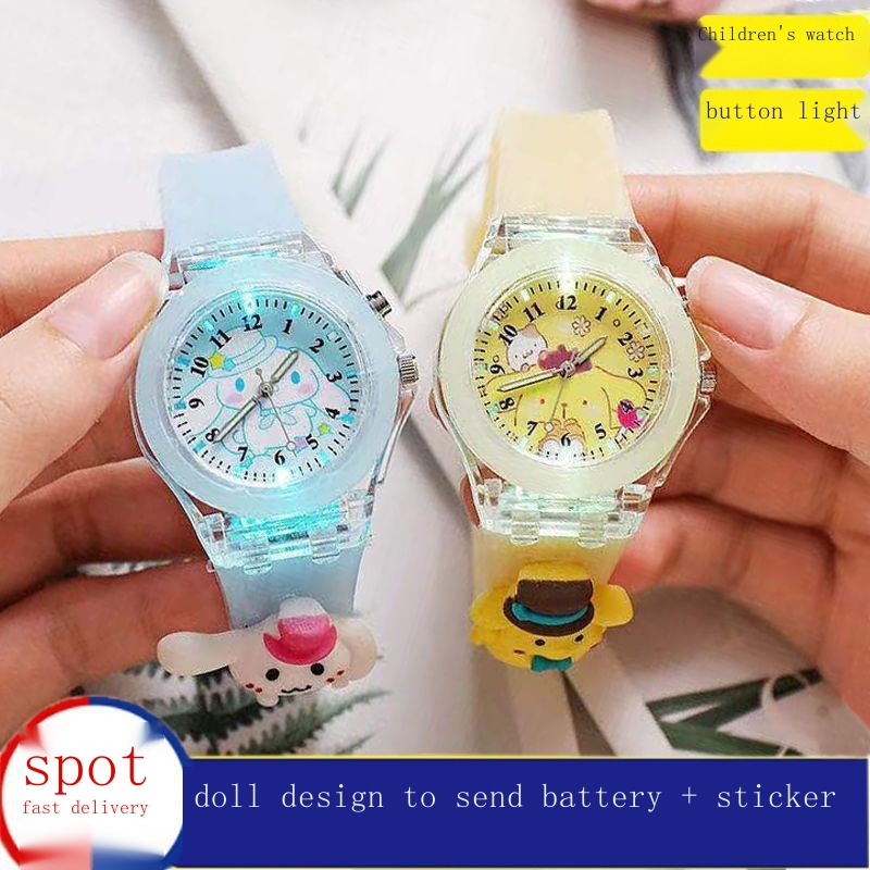 Sanrio Đồng Hồ Điện Tử Dạ Quang Hình Chú Chó gui Đáng Yêu Cho Bé Trai Gái