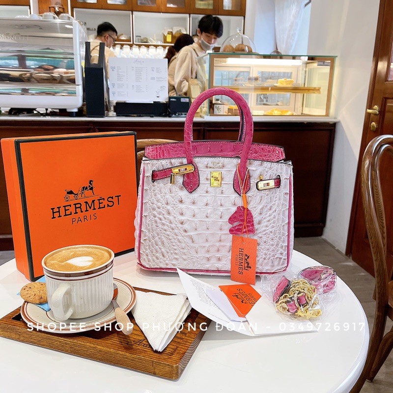 [FULL BOX]Túi Bikin size 25-30cm Vân Da cá sấu hàng đẹp