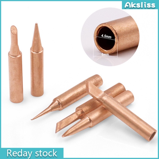 Set 5 Đầu Hàn 900M Bằng Đồng Nguyên Chất Không Chứa Chì Cho Công Cụ Hàn 936