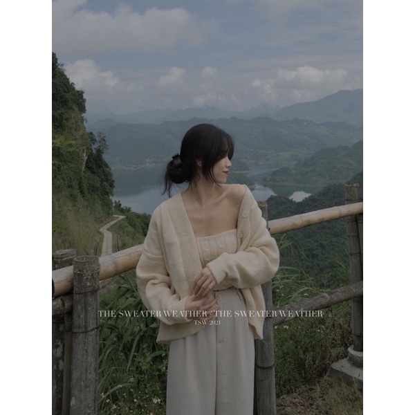 (Ảnh thật) Set áo khoác cardigan kèm áo quây len thừng the.sweaterweather TSW | BigBuy360 - bigbuy360.vn