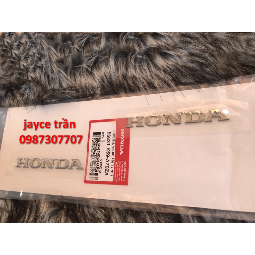 TEM CHỮ HONDA DÁN CÁNH BỮNG CHO VARIO MÀU BẠC HÀNG CHÍNH HÃNG NHẬP INDO