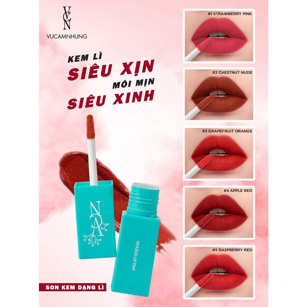 Son Kem Dạng Lì VCN Mousse Lip Tint 5g [Date 10/2022]