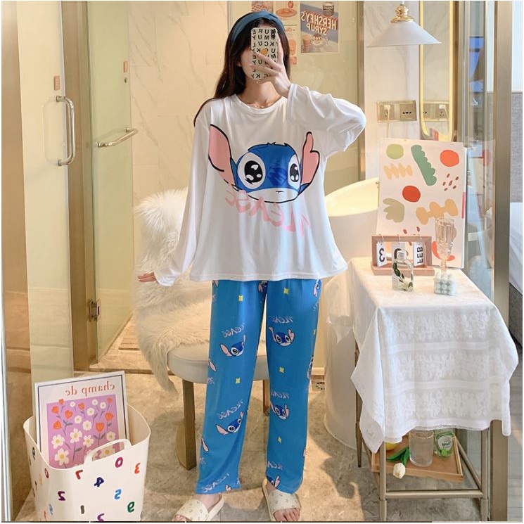 Đồ Ngủ Nữ Dài Tay Đồ Bộ Nữ Cao Cấp Thu Đông Cotton ELINA DN01 | BigBuy360 - bigbuy360.vn