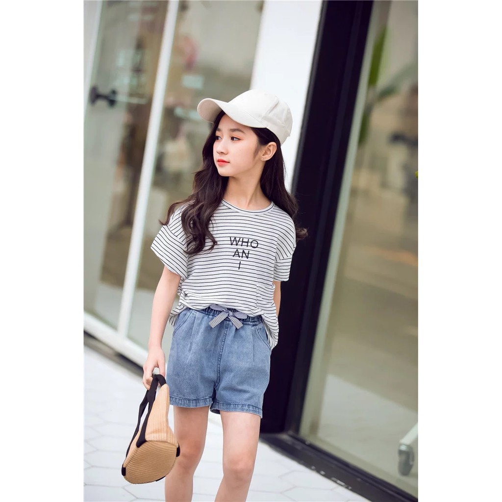 Áo Croptop Who An I cotton xước bé gái size to mặc cực xinh RIO có sẵn