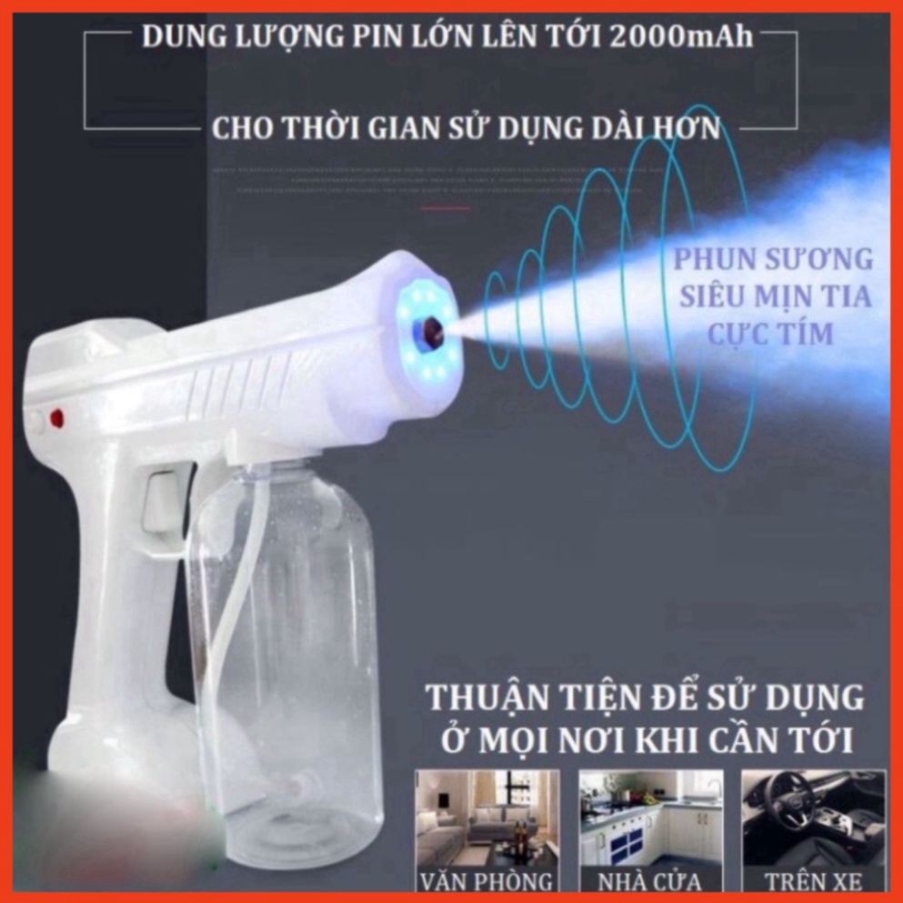 Súng Phun Khử Khuẩn - Súng Diệt Khuẩn Phun Khử Trùng NANO Tia UV Khử Khuẩn Trong Xe Hơi