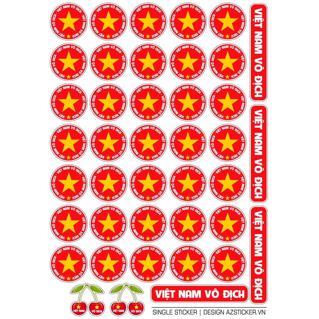 Sticker Cổ Động Việt Nam | Sticker Dán Nón Bảo Hiểm , Dán Trang Trí Sổ Tay , Dán Điện Thoại