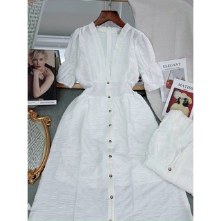 [Hàng Cao Cấp] ĐẦM MAXI TRẮNG XÔ NÚT