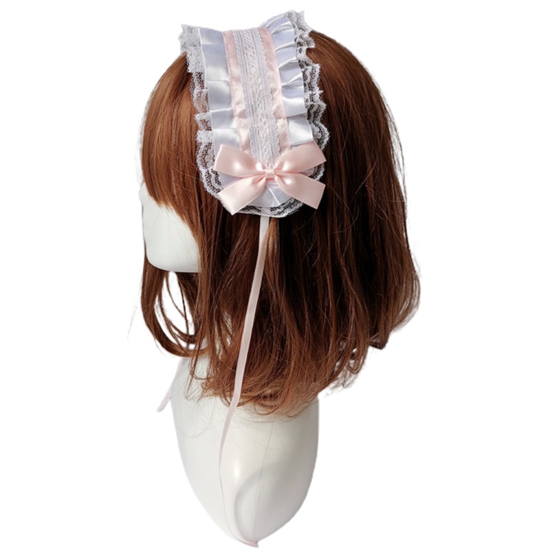 Cài tóc phối nơ ren phong cách lolita ngọt ngào cho nữ