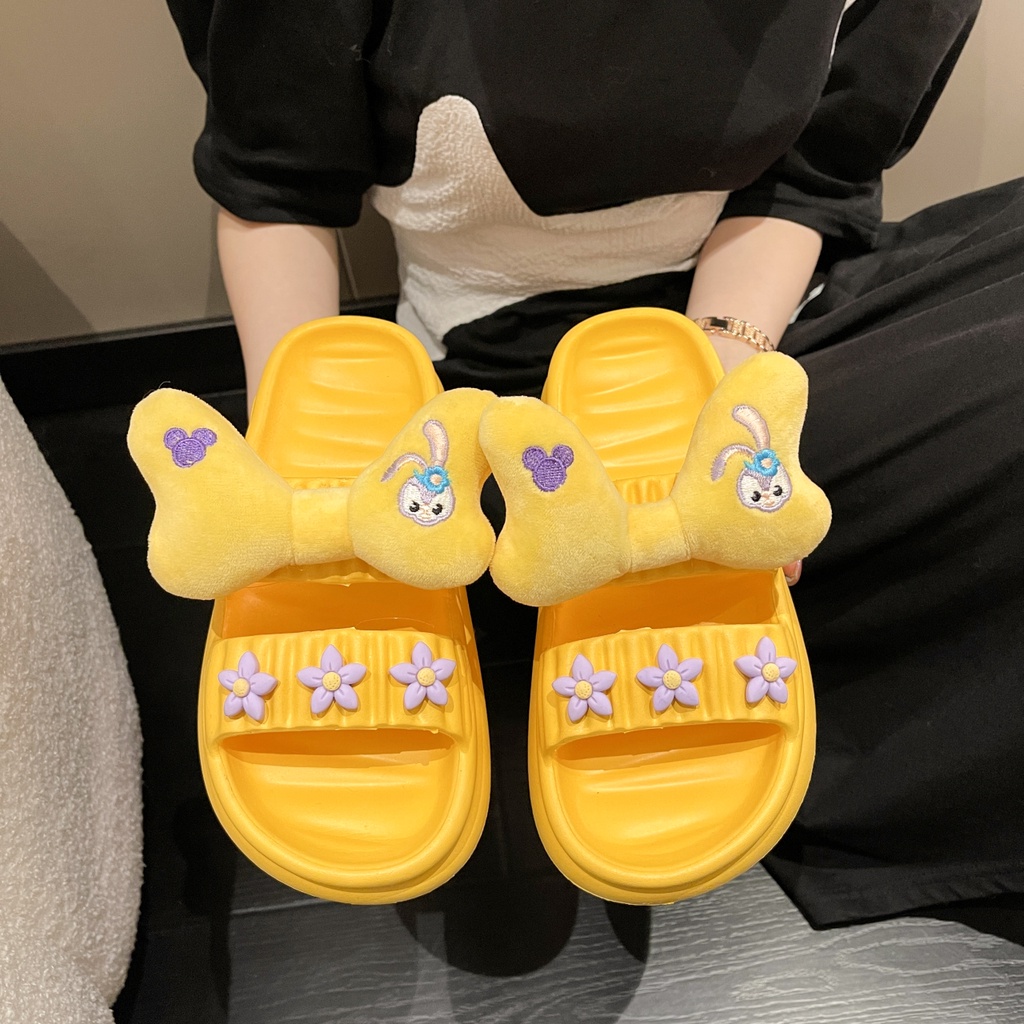 💗 Dép Nữ Đế Dày Dép Lê💗  Dép đế Xuồng Dép Quai Ngang Đính Nơ Dễ Thương Cho Nữ
