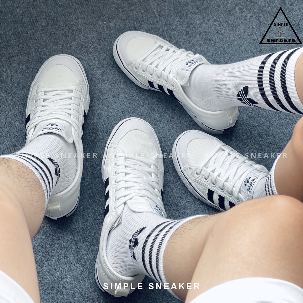 Giày Sneaker Adidas Nizza HÀNG CHÍNH HÃNGGiày Thể Thao Nam Nữ Adidas Nizza Trefoil Black White [CQ2333] Simple Sneaker