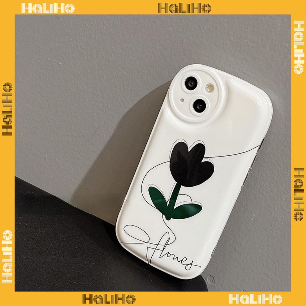 iPhone Case TPU Silicone Soft Case Airbag Shockproof Protection Camera Tulip Flower Simple Style Compatible For iPhone 11 Pro Max 13 Pro Max 12 Pro Max 7Plus xr XS Max
