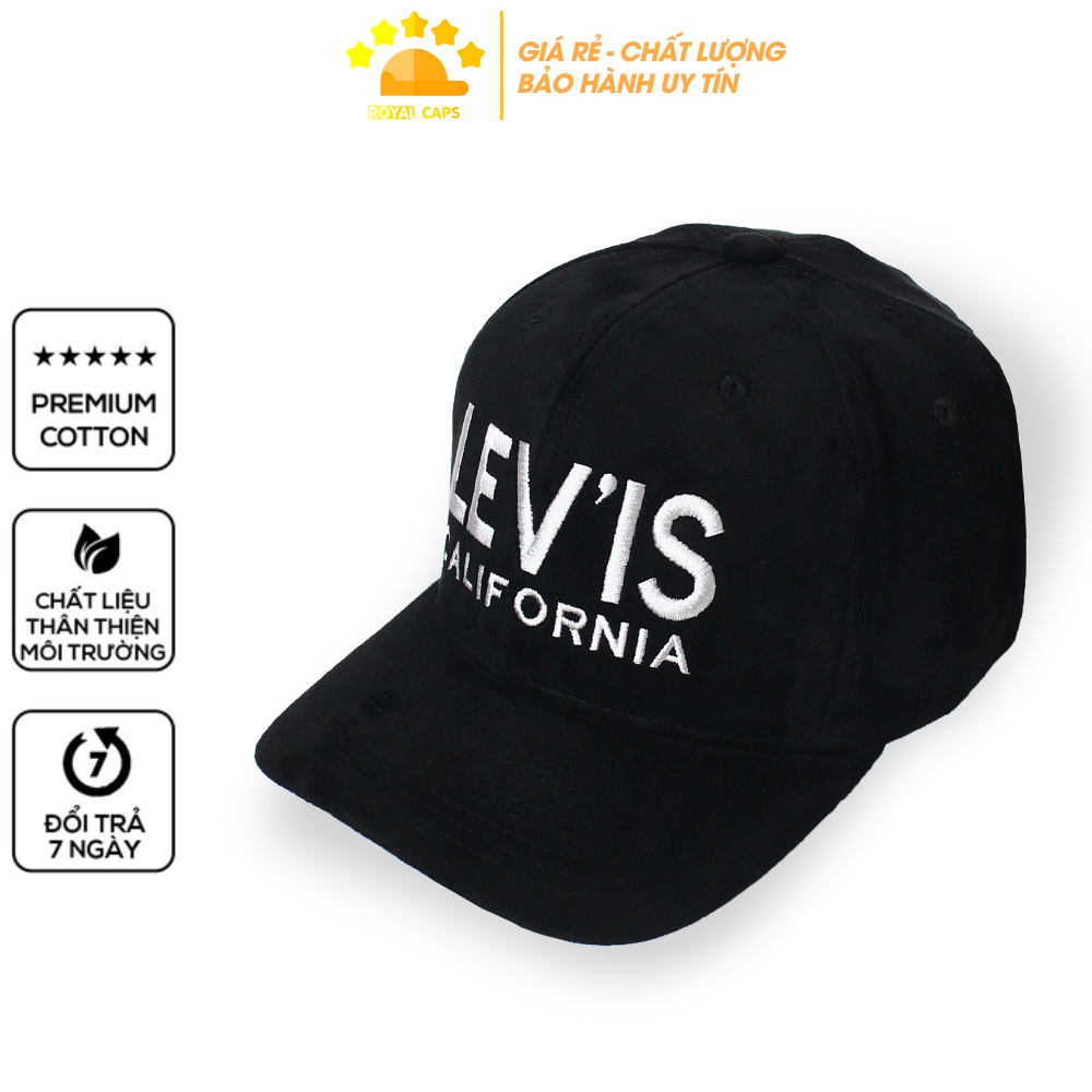 Mũ Lưỡi Trai Nón Lưỡi Trai Nam Nữ Levis California Đen Có Tem Mác Vải Da Lộn Hàn Nón Kết - Royal Cap