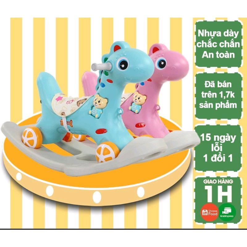 ngựa bập bênh cho bé tiwf 1 -2 tuổi bán xe phát nhạc