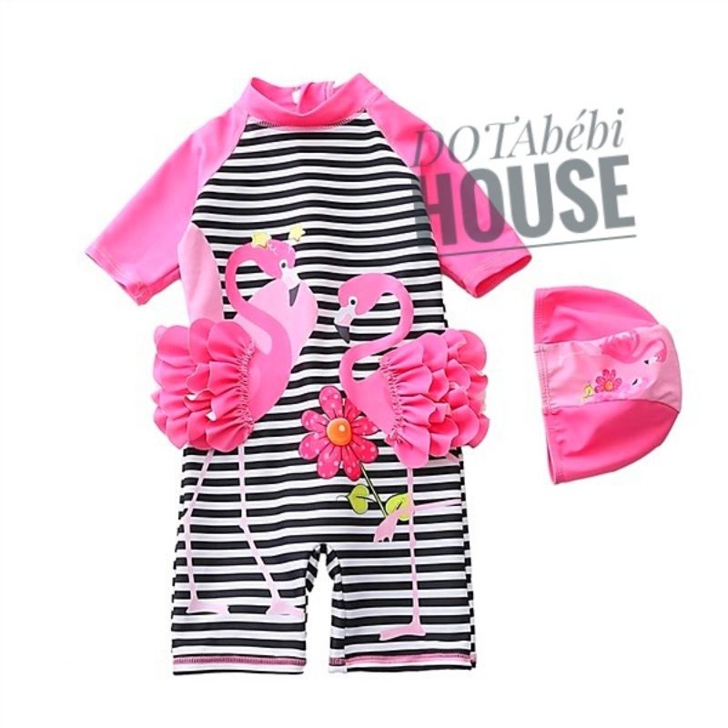 nhiều mẫu 7-22kg có nón Đồ bơi liền thân mẫu chim hồng hạc và cá voi ngựa pony tím cho bé gái - DOTAbébi HOUSE SW0313.18