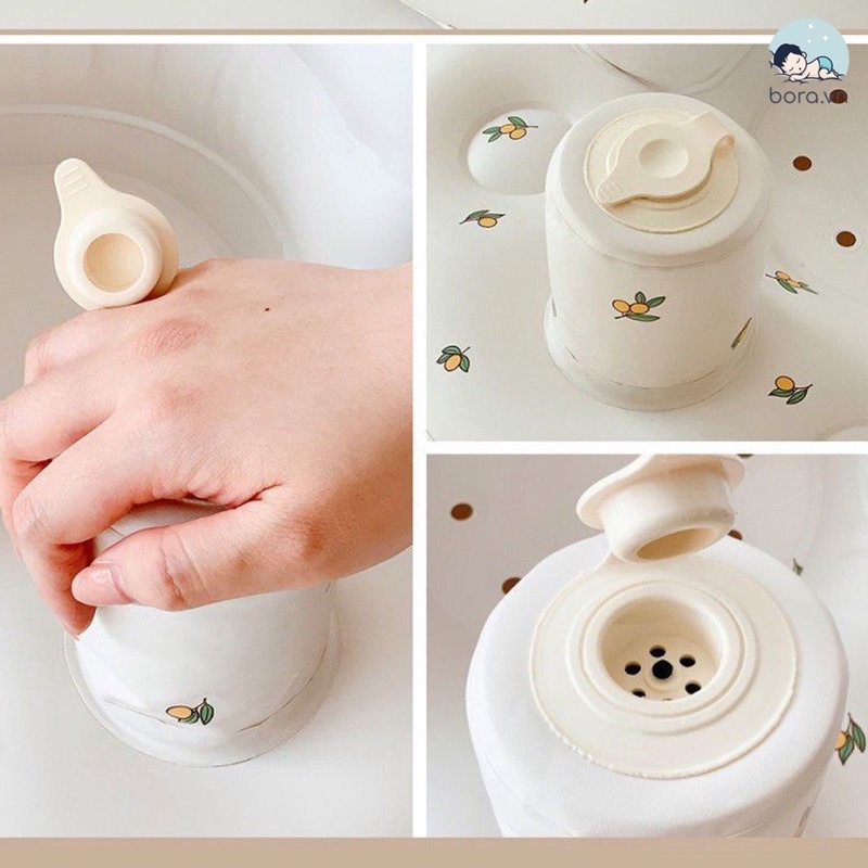 Ghế Hơi Tập Ngồi Cho Bé, con gấu,có thể gập lại Ghế Ngồi Ăn Dặm Bơm Hơi Tự Động Chống Ngã Cao Cấp Phong Cách-