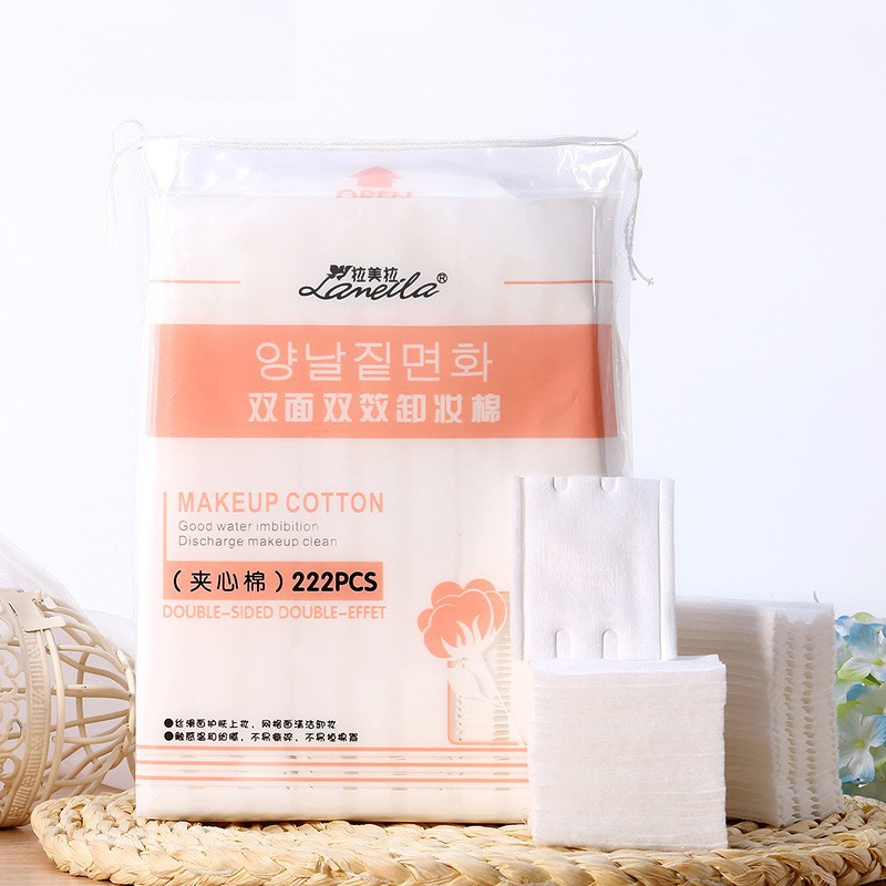 Bông tẩy trang LAMEILA  túi rút 222 miếng | BigBuy360 - bigbuy360.vn
