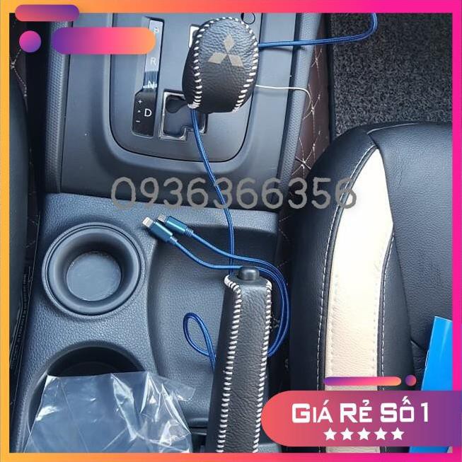 Bọc Cần Số, Tay Phanh xe MISHUBISHI MIRAGE, ATTRAGE, OUTLANDER, TRITON Số Tự Động... Da Bò Nhiều màu...