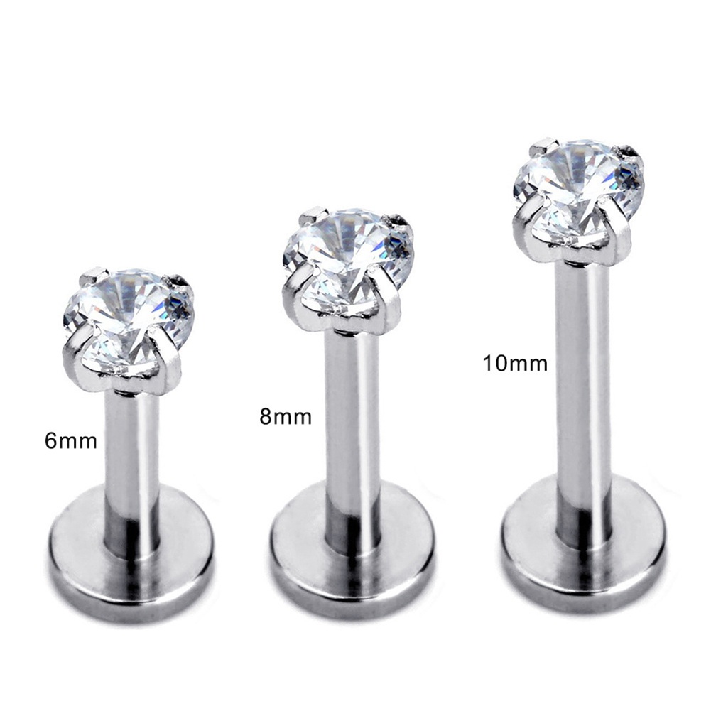 1 Khuyên Xỏ Môi / Tai / Môi Đính Đá Zirconia Thời Trang Unisex